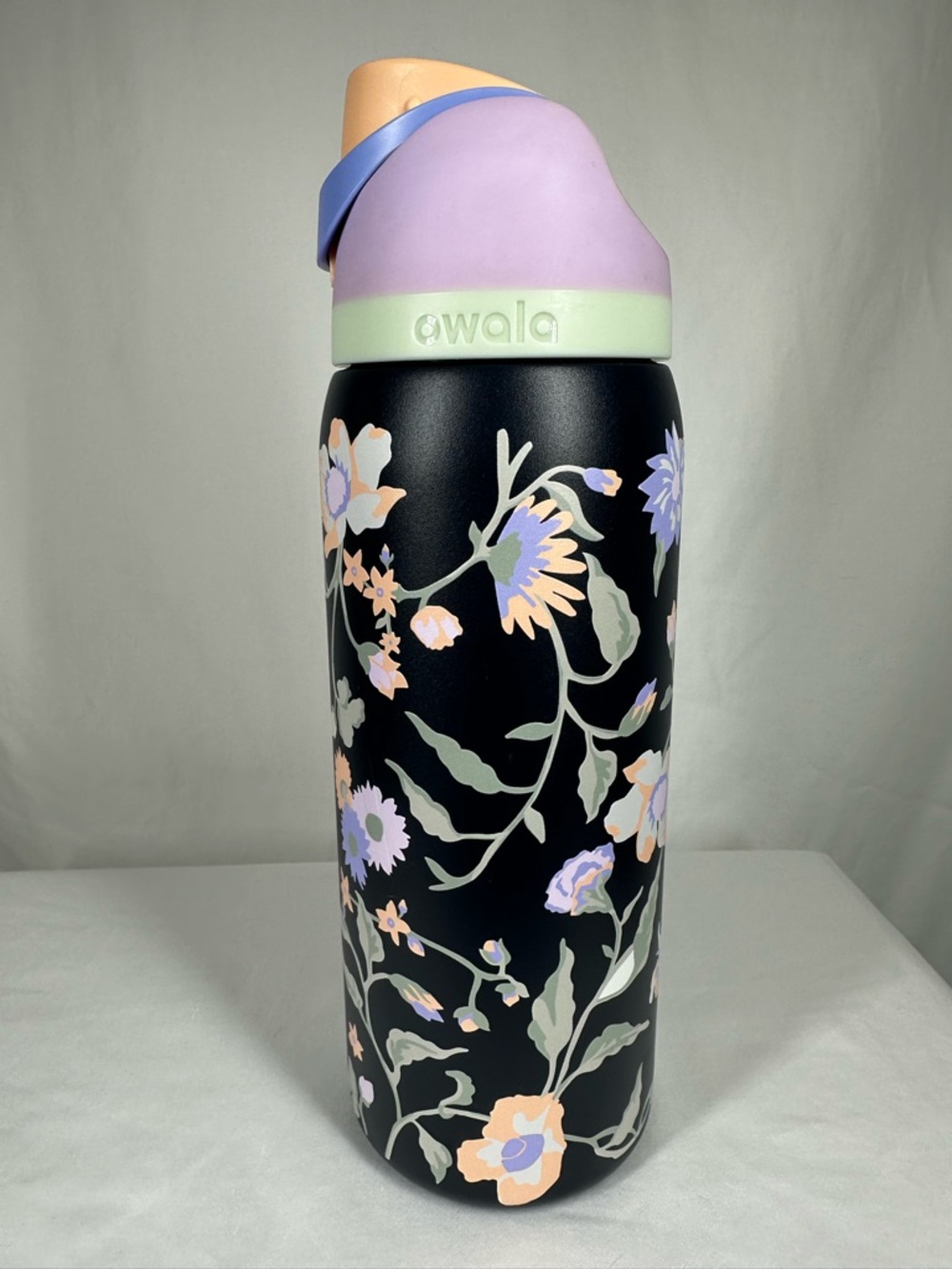 Owala Floral Stainless Water Bottle - Black with Pastel Accents - Picture 3 of 6